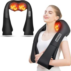AERLANG Shiatsu Back and Neck Massager, Back Massager Deep Tissue Kneading Neck and Shoulder Massage with Heat