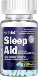 HealthA2Z Sleep Aid 200 Caplets | Diphenhydramine HCl 25mg | Regular Strength Sleeping Pills