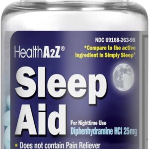 HealthA2Z Sleep Aid 200 Caplets | Diphenhydramine HCl 25mg | Regular Strength Sleeping Pills