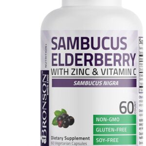 Bronson Sambucus Elderberry with Zinc & Vitamin C Triple Immune Support Complex Immune & Antioxidant Protection
