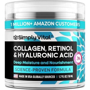 SimplyVital Collagen, Retinol & Hyaluronic Acid Cream - Anti-Aging Face Moisturizer for Face