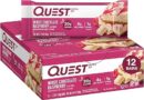 Quest Nutrition White Chocolate Raspberry Protein Bars, 20g Protein, 1g Sugar, 5g Net Carb, Gluten Free, Keto Friendly, 12 Count