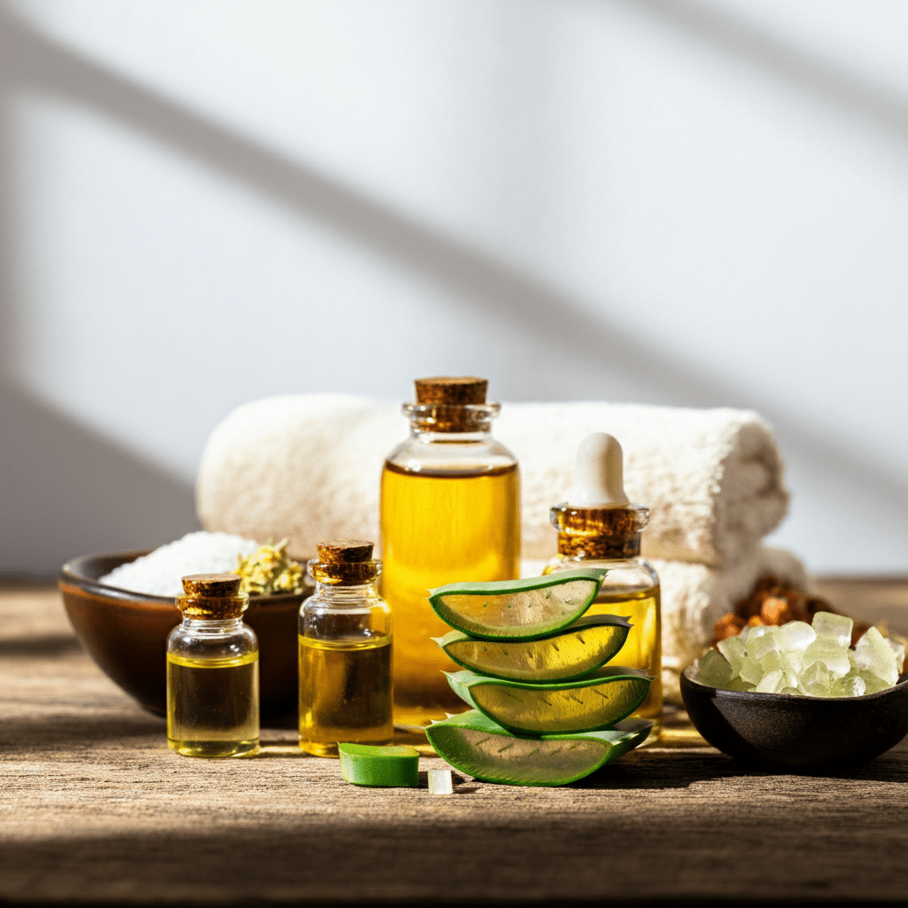 Close-up of a person applying soothing aloe vera gel to their face, highlighting hydration and care for sensitive skin."