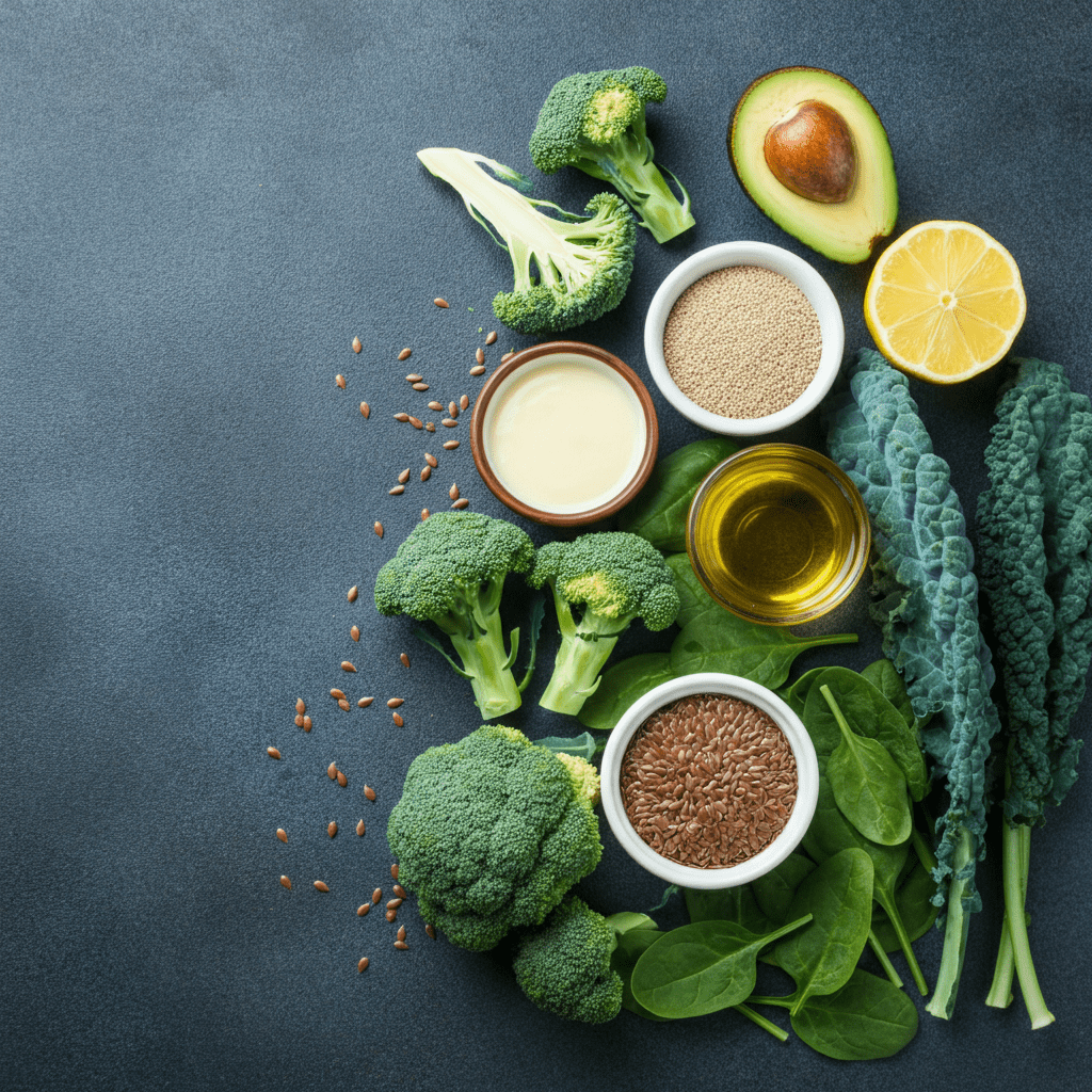 A bowl of colorful, healthy vegetables and fresh greens.