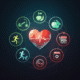 Infographic showcasing steps to prevent cardiac arrest, including exercise, heart-healthy diet, quitting smoking, and regular medical check-ups