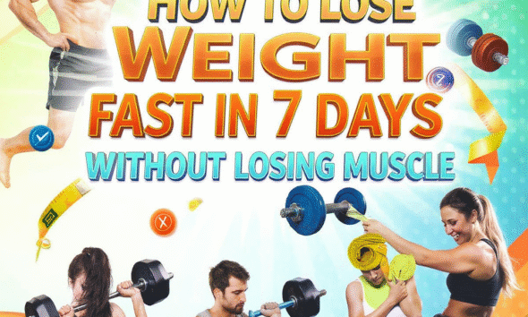 how to lose weight in 7-day rapid fat loss plan featuring fresh vegetables, a measuring tape, and a stopwatch